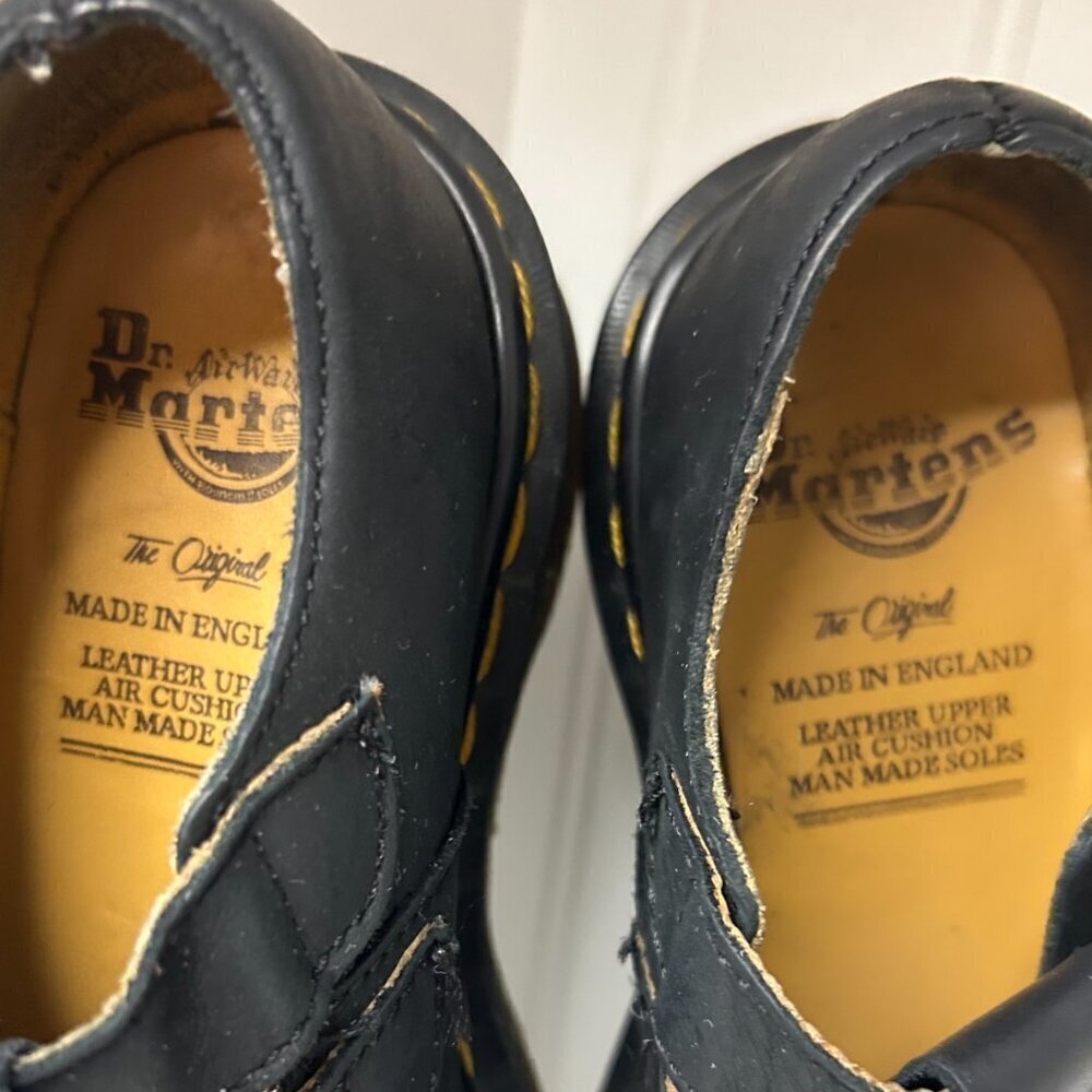 Vintage Dr Doc Martens England Mary Janes Black Shoes US Y2K 90s Girls Size 12 - Picture 4 of 6